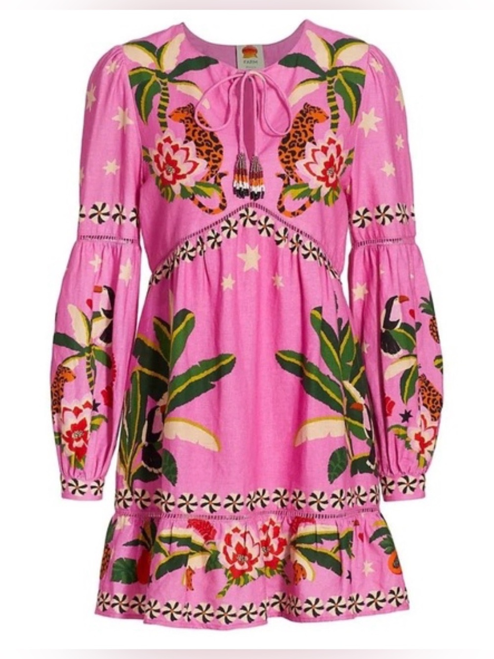 Farm Rio Pink Leopard Forest Mini Dress - Picture 3 of 10